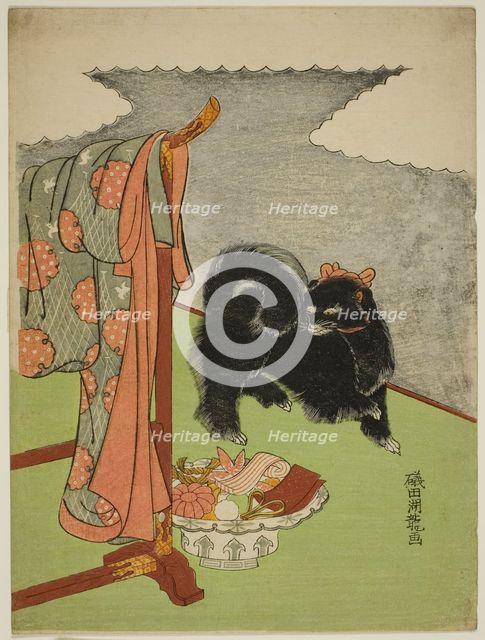 Black Dog, c. 1772/81. Creator: Isoda Koryusai.