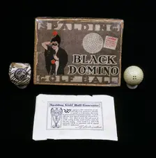 Black Domino rubber-core golf balls made for the Spalding Co, 1908. Creator: Unknown