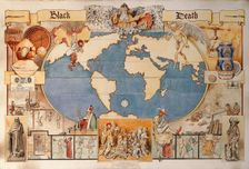 Black Death - pictorial diagram..., late 19th-early 20th century? Creator: Monro Scott Orr