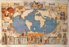 Black Death - pictorial diagram..., late 19th-early 20th century? Creator: Monro Scott Orr