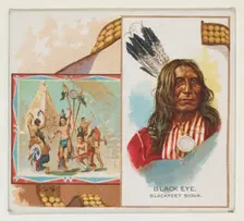 Black Eye, Blackfeet Sioux, from the American Indian Chiefs series (N36) for Allen & Ginte..., 1888. Creator: Allen & Ginter