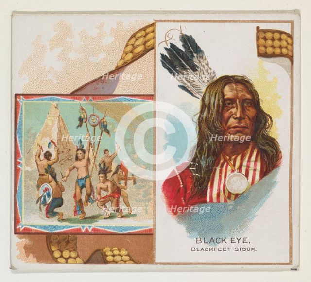 Black Eye, Blackfeet Sioux, from the American Indian Chiefs series (N36) for Allen & Ginte..., 1888. Creator: Allen & Ginter.