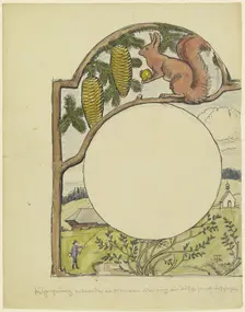 Black Forest clock face with squirrel, 1900. Creator: Hans Thoma
