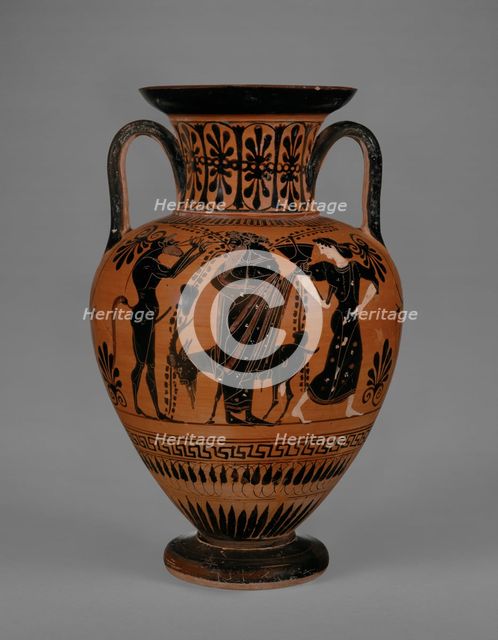Black-Figure Neck Amphora, about 510 BC. Creator: Unknown.