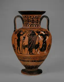 Black-Figure Neck Amphora, about 510 BC. Creator: Unknown