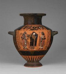 Black-Figure Hydria, about 550 BC. Creator: Lydos