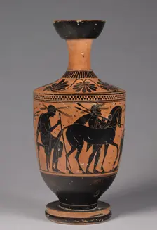 Black Figured Lekythos, 525-500 BC. Creator: Unknown