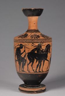 Black Figured Lekythos, 525-500 BC. Creator: Unknown