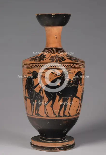 Black Figured Lekythos, 525-500 BC. Creator: Unknown.
