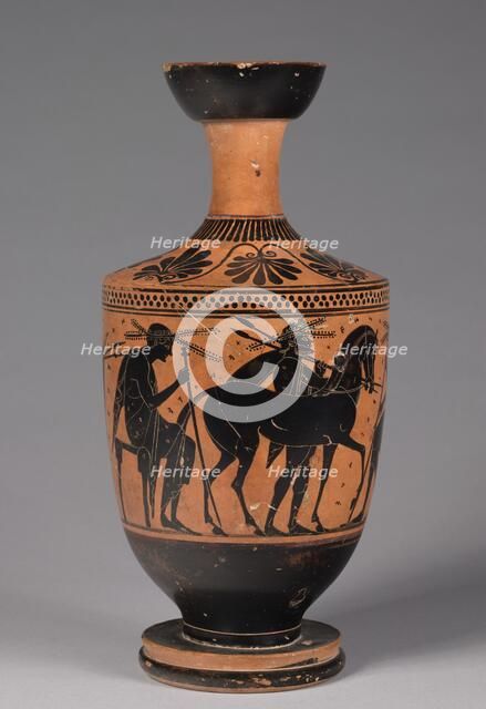 Black Figured Lekythos, 525-500 BC. Creator: Unknown.