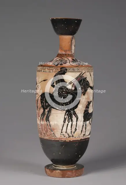 Black-Figured Lekythos, c. 500 BC. Creator: Unknown.