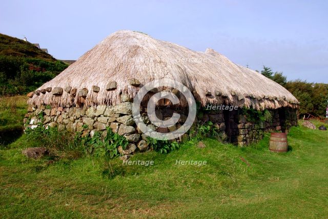 Black house, Colbost Folk Museum, Skye, Highland, Scotland. Creator: Peter Thompson.