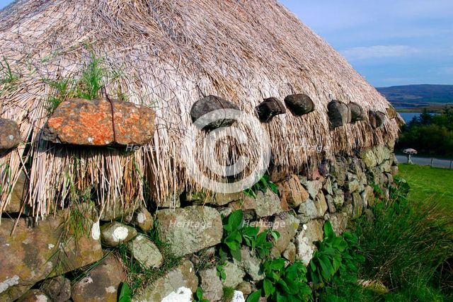 Black house, Colbost Folk Museum, Skye, Highland, Scotland. Creator: Peter Thompson.