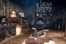 Black house, Colbost Folk Museum, Skye, Highland, Scotland. Creator: Peter Thompson