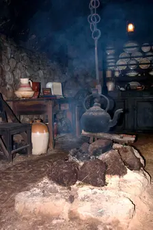Black house, Colbost Folk Museum, Skye, Highland, Scotland. Creator: Peter Thompson