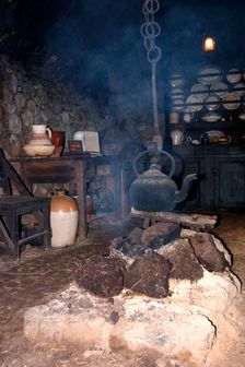 Black house, Colbost Folk Museum, Skye, Highland, Scotland. Creator: Peter Thompson
