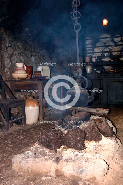 Black house, Colbost Folk Museum, Skye, Highland, Scotland. Creator: Peter Thompson.