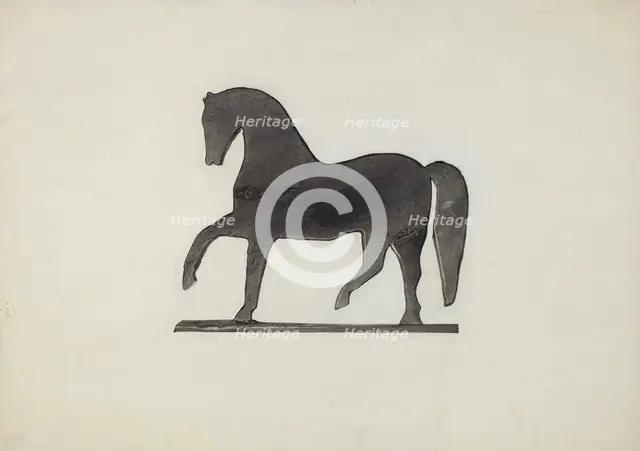 Black Horse Weather Vane, c. 1939. Creator: Beatrice DeKalb.