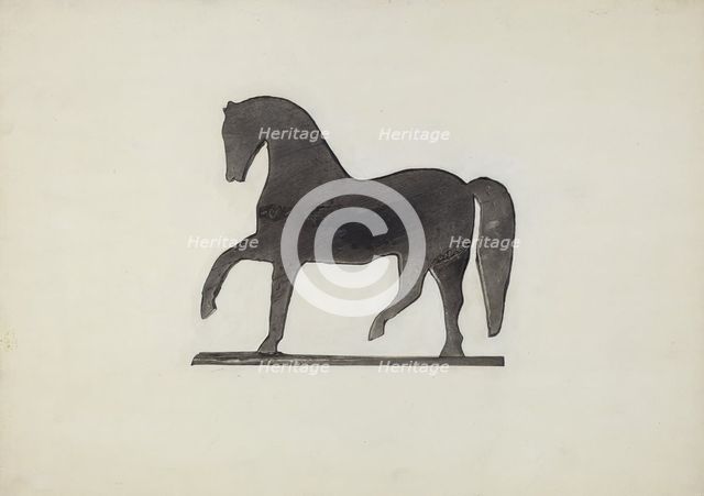 Black Horse Weather Vane, c. 1939. Creator: Beatrice DeKalb.