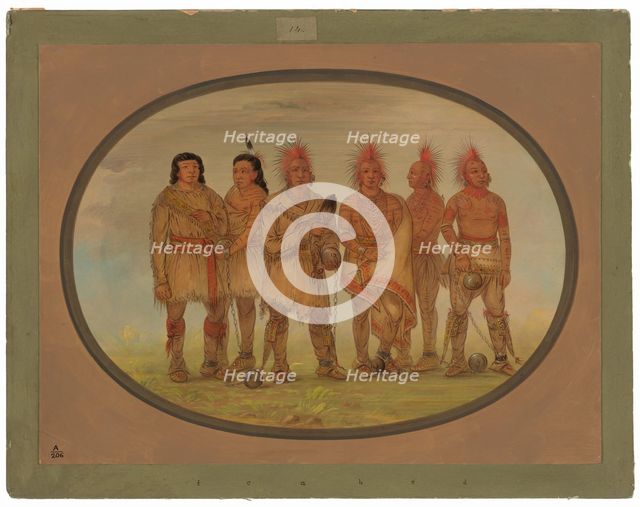Black Hawk and Five Other Saukie Prisoners, 1861/1869. Creator: George Catlin.