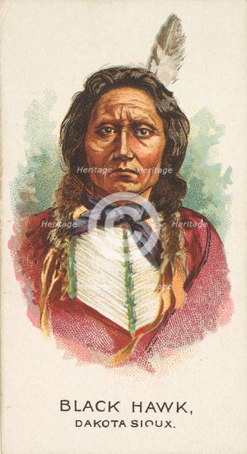 Black Hawk, Dakota Sioux, from the American Indian Chiefs series (N2) for Allen & Ginter C..., 1888. Creator: Allen & Ginter.