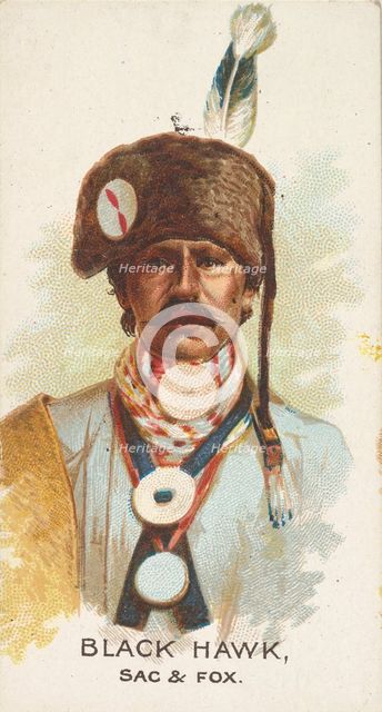Black Hawk, Sac and Fox, from the American Indian Chiefs series (N2) for Allen & Ginter Ci..., 1888. Creator: Allen & Ginter.