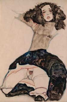 Black-Haired Girl with Lifted Skirt, 1911. Artist: Schiele, Egon (1890–1918)