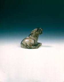 Black jade tiger, Western Han dynasty, China, 206 BC-8 AD. Creator: Unknown