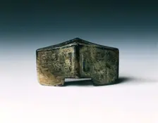 Black jade winged sword guard, late Warring States period, China, 4th-3rd century BC. Creator: Unknown