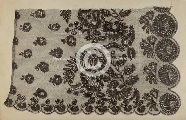 Black Lace Shawl, c. 1939. Creator: Raymond Manupelli.