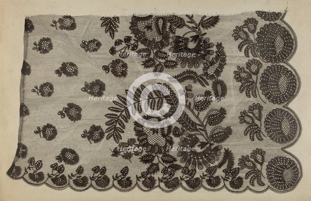 Black Lace Shawl, c. 1939. Creator: Raymond Manupelli.