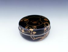 Black lacquer box with cherry tree decoration, Edo Period, Japan, late 19th century
