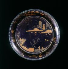 Black lacquer shallow round saucer, Qing dynasty, China, late 18th-early 19th century. Creator: Unknown