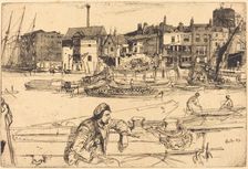 Black Lion Wharf, 1859. Creator: James Abbott McNeill Whistler