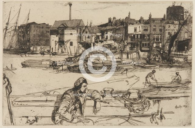 Black Lion Wharf, 1859. Creator: James Abbott McNeill Whistler.