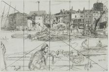 Black Lion Wharf, 1859. Creator: James Abbott McNeill Whistler