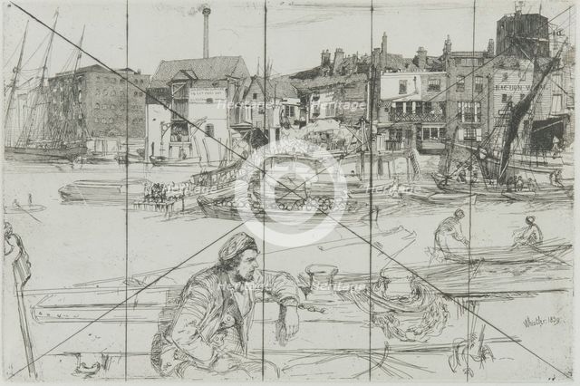 Black Lion Wharf, 1859. Creator: James Abbott McNeill Whistler.