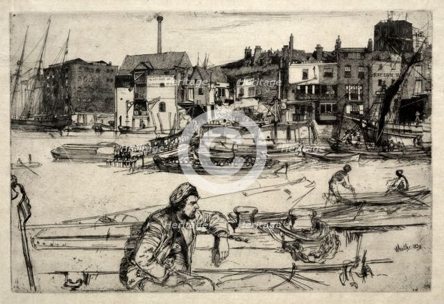 Black Lion Wharf, 1859. Creator: James McNeill Whistler (American, 1834-1903).
