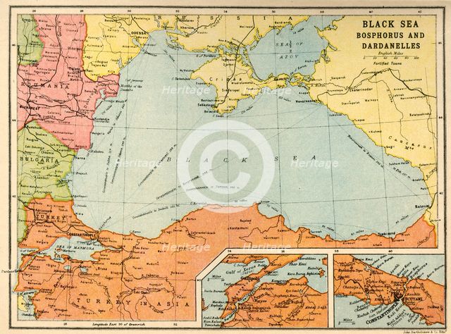 Black Sea: Bosphorus and Dardanelles, c1914, (c1920). Creator: John Bartholomew & Son.