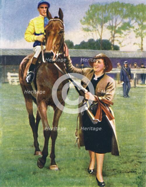 Black Speck, Jockey:  A. Richardson', 1939. Artist: Unknown.