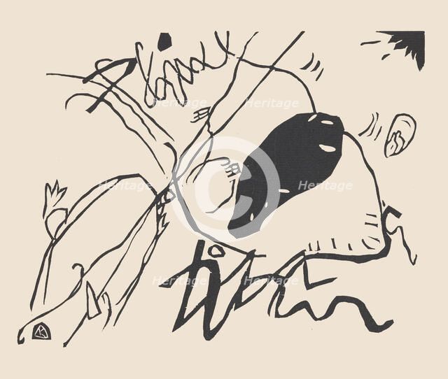 Black Spot (Schwarzer Fleck). From Klänge (Sounds) , 1913. Creator: Kandinsky, Wassily Vasilyevich (1866-1944).