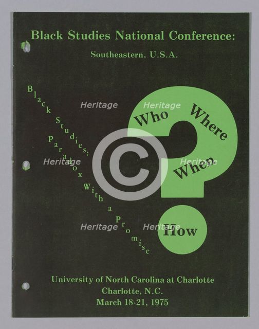 Black Studies: Paradox with a Promise, 1975. Creator: Unknown.