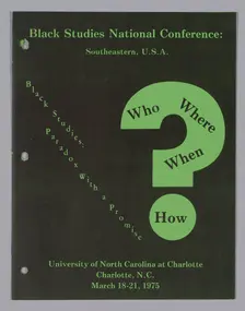 Black Studies: Paradox with a Promise, 1975. Creator: Unknown
