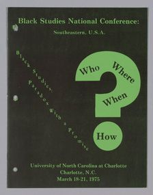 Black Studies: Paradox with a Promise, 1975. Creator: Unknown