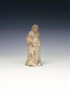 Black pottery figure of a lady, Six Dynasties period, probably Northern Wei, China, 5th century