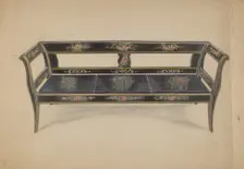 Black Painted Settee, c. 1936. Creator: Ella Josephine Sterling