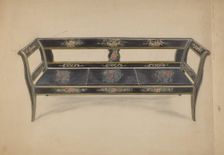 Black Painted Settee, c. 1936. Creator: Ella Josephine Sterling
