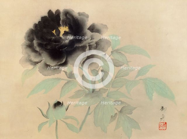 Black Peonies, 1934. Creator: Gyoshu, Hayami (1894-1935).