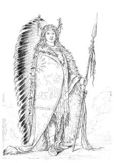 Black Rock chief of the Nee-caw-wee-gee tribe, 1841.Artist: Myers and Co