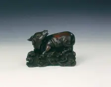 Black wood unicorn, China, early 17th century. Creator: Unknown
